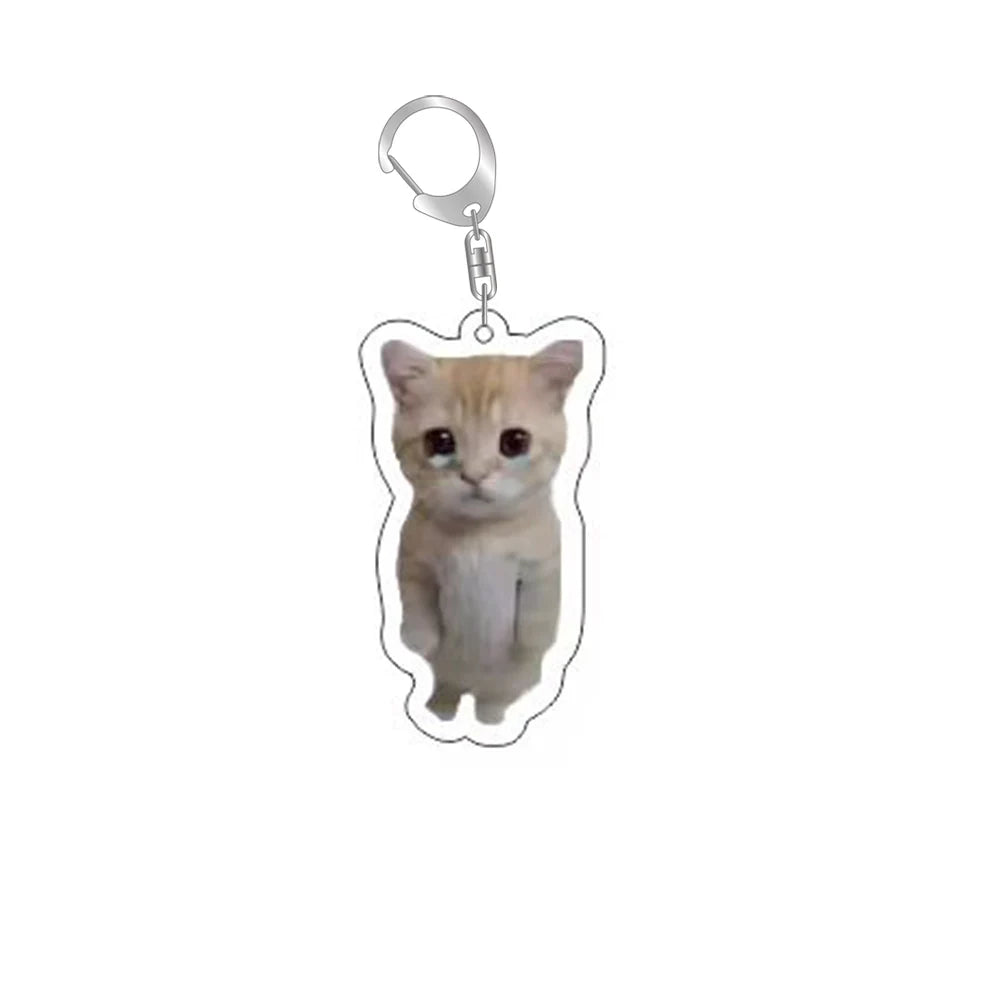 Funny Cat Memes Series Keychain Student Gift Bag Lanyard Women's Bag Pendant Keychain Cute Things Cheap Gift For Best Friends Econic Blanks